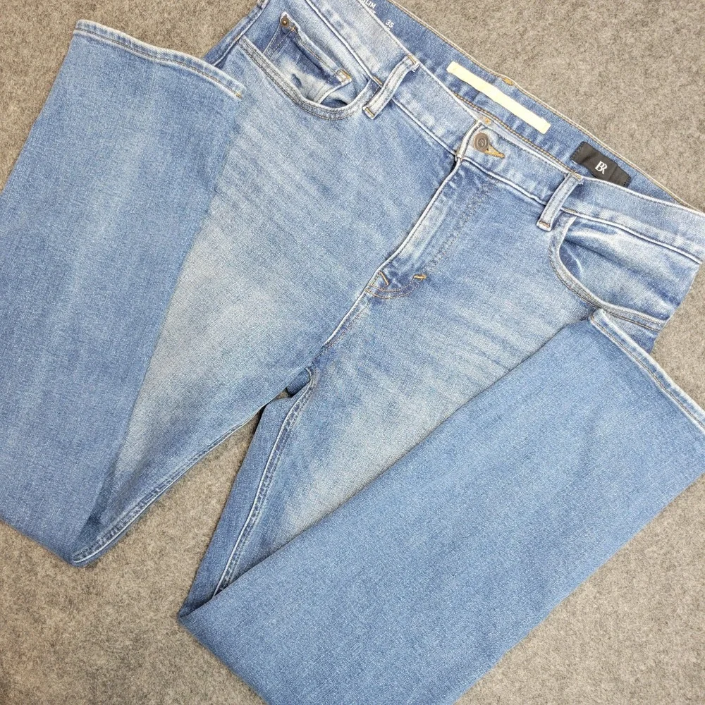 Banana Republic Jeans Mens 35x32 Blue Denim Slim Fit Medium Wash Straight Leg